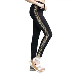 NEW Judy Blue Skinny Fit Leopard Print Stripes Stretch Denim Jeans Size 5/27